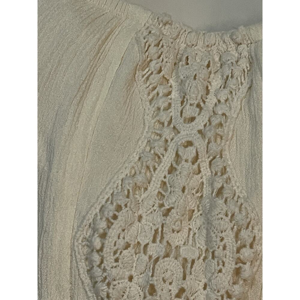 Living Doll Los Angeles Bohemian Sundress Women’s XS Ivory Lined Crochet Long - Picture 7 of 12